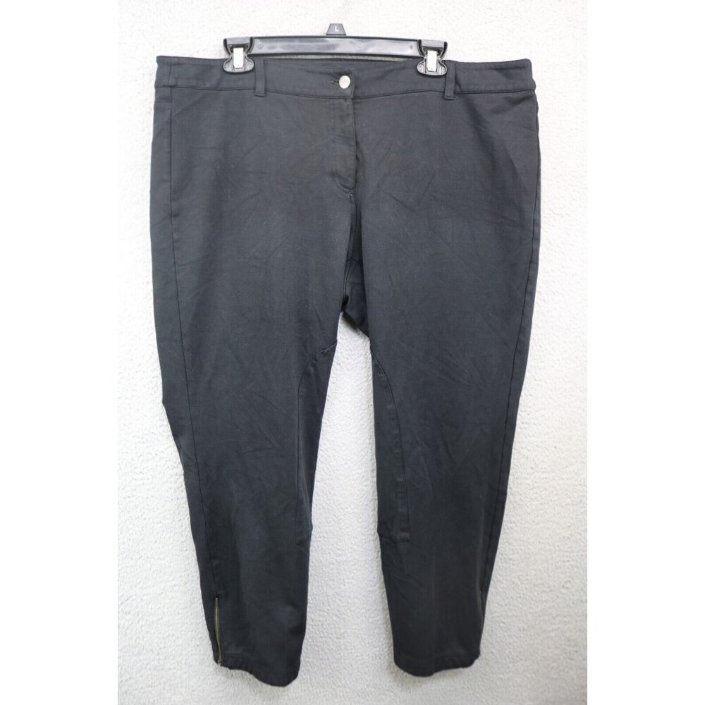 Eileen Fisher Women's Black Equestrian Riding Pants-Size 1X-Ankle Zip